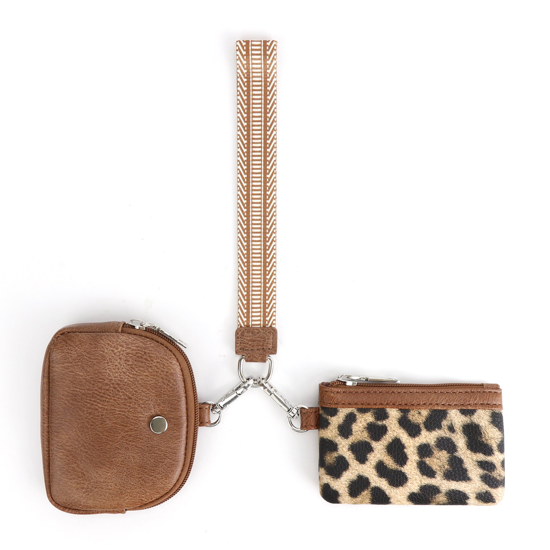 Wholesale Multifunctional Leopard Print Wristlet Bank Card Mini Coin Purse